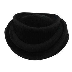 \hanson Body Women’s Faux Fur Black Fluffy Headdress Pill Hat Made in France